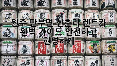 원주 판부면 신촌리 렌트카 완벽 가이드: 안전하고 현명하게 🚗