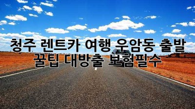 청주 렌트카 여행🚗 우암동 출발 꿀팁 대방출! #보험필수